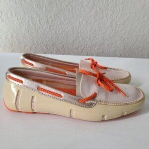 Swims women's boating /Water Shoes bradied Lace Loafer Orange /Beige Size 37